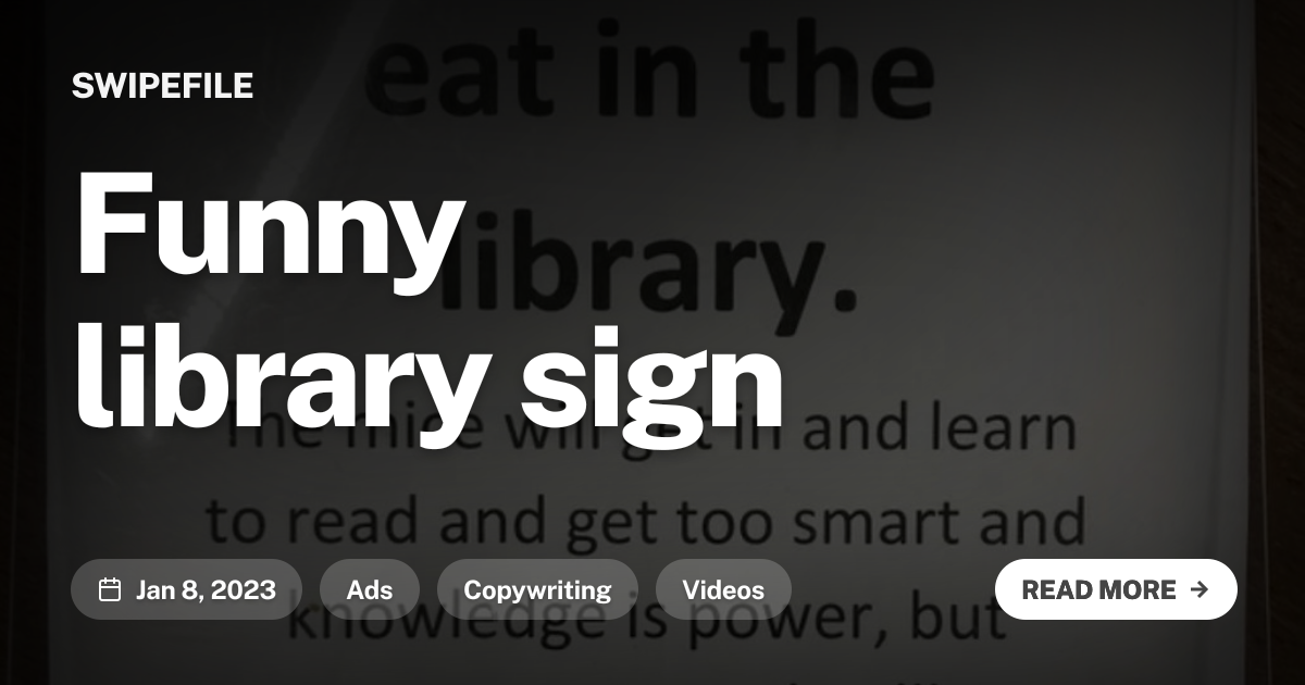 Funny library sign