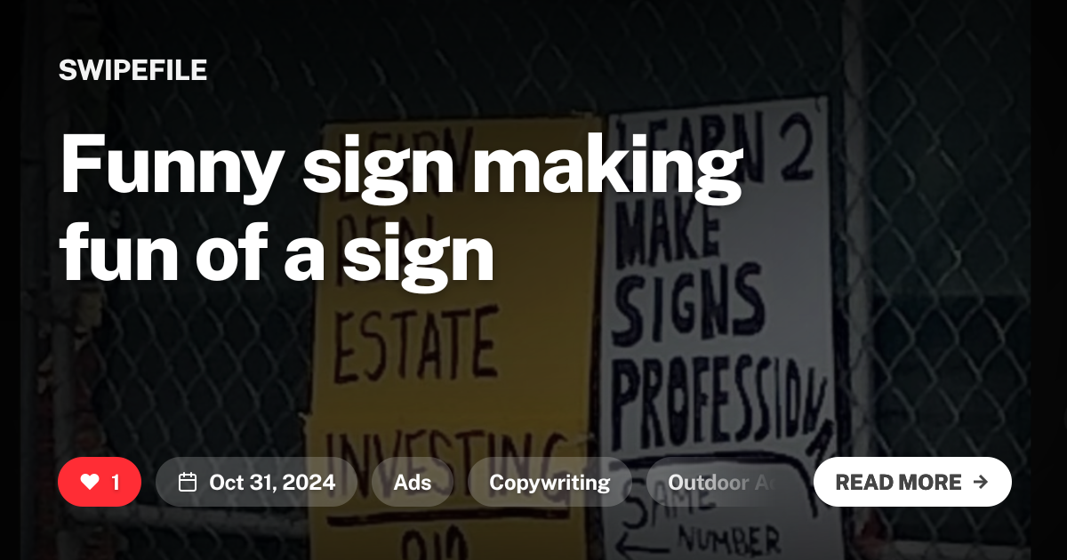 Funny sign making fun of a sign