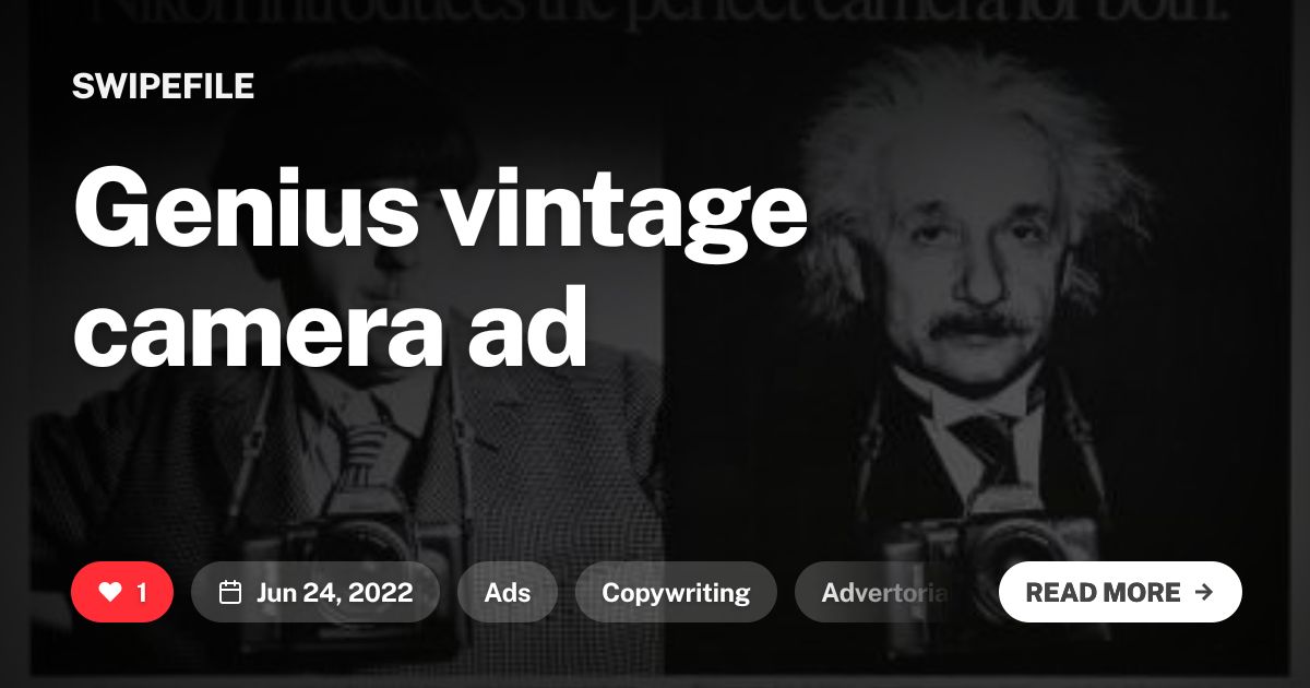 Genius vintage camera ad | Swipefile