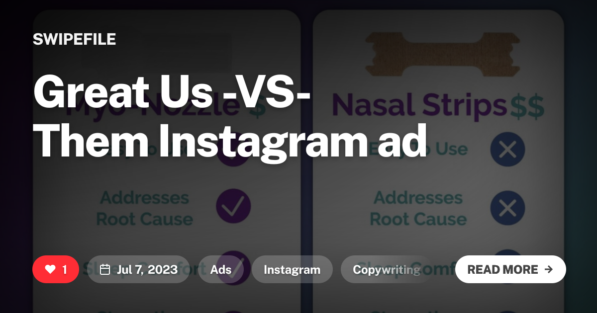 Great Us -VS- Them Instagram ad