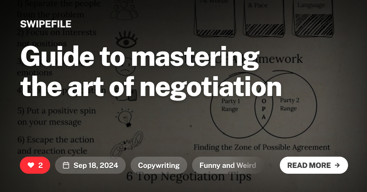 Guide to mastering the art of negotiation