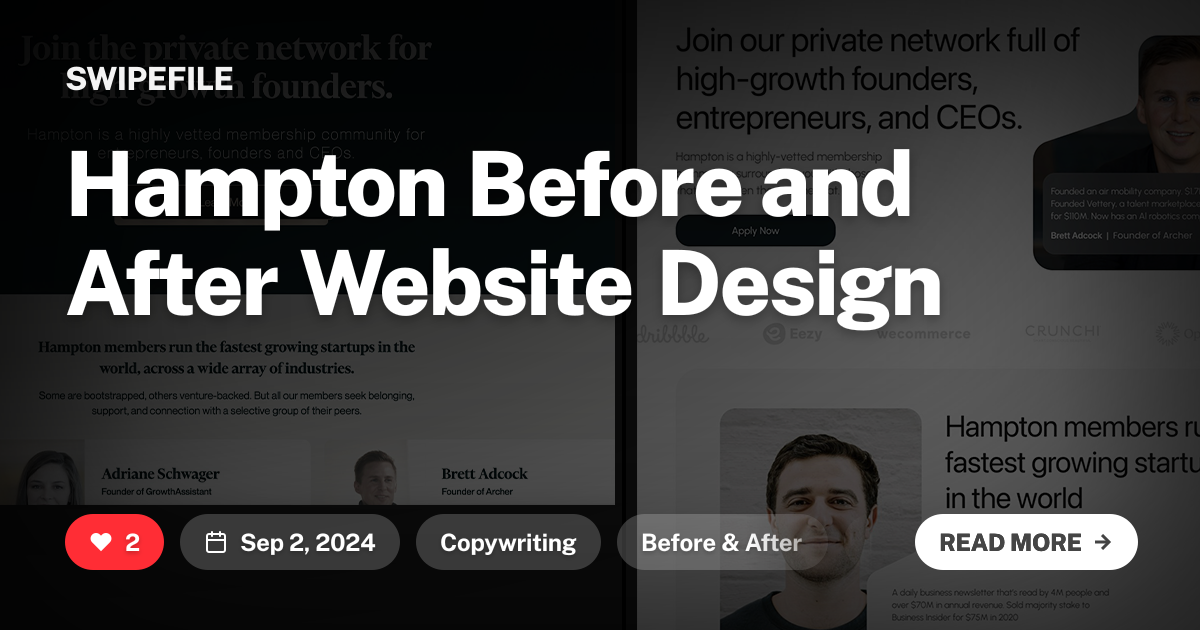 Hampton Before and After Website Design