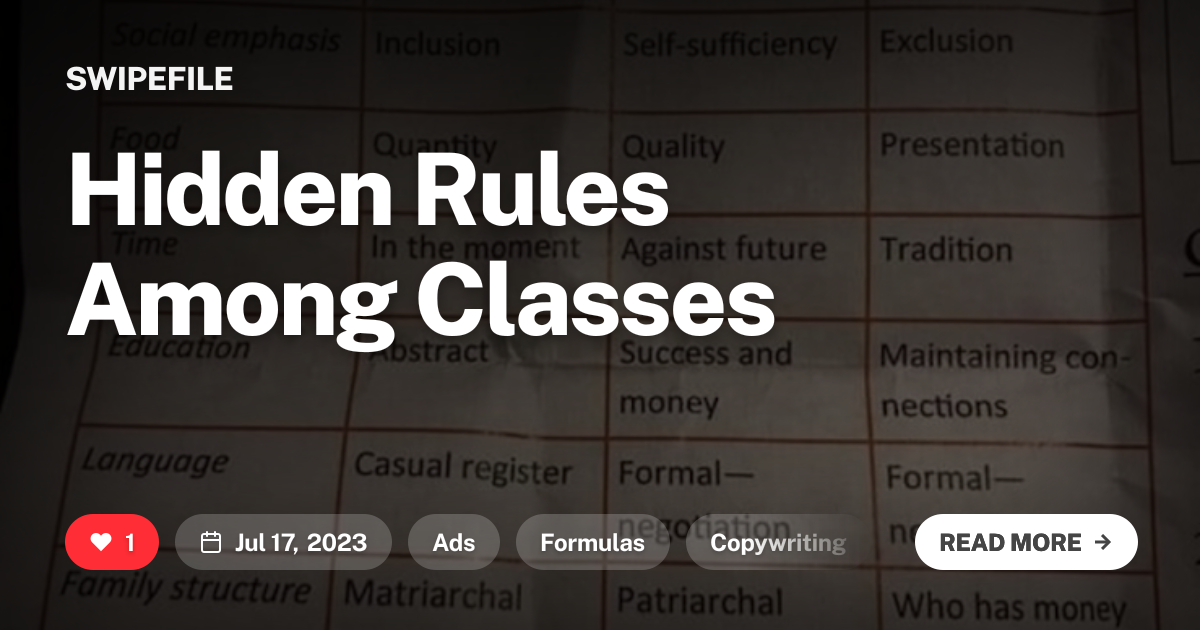 Hidden Rules Among Classes