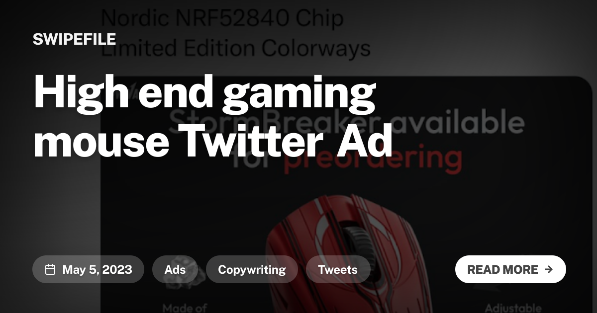 High end gaming mouse Twitter Ad