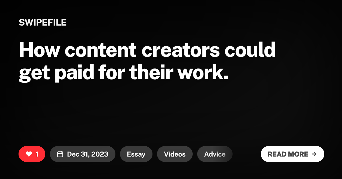 How content creators could get paid for their work.