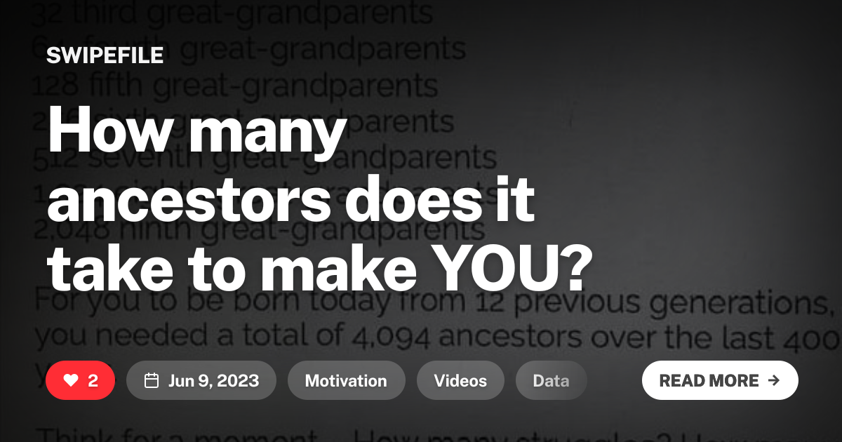 How many ancestors does it take to make YOU?
