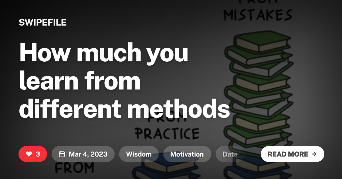 How much you learn from different methods