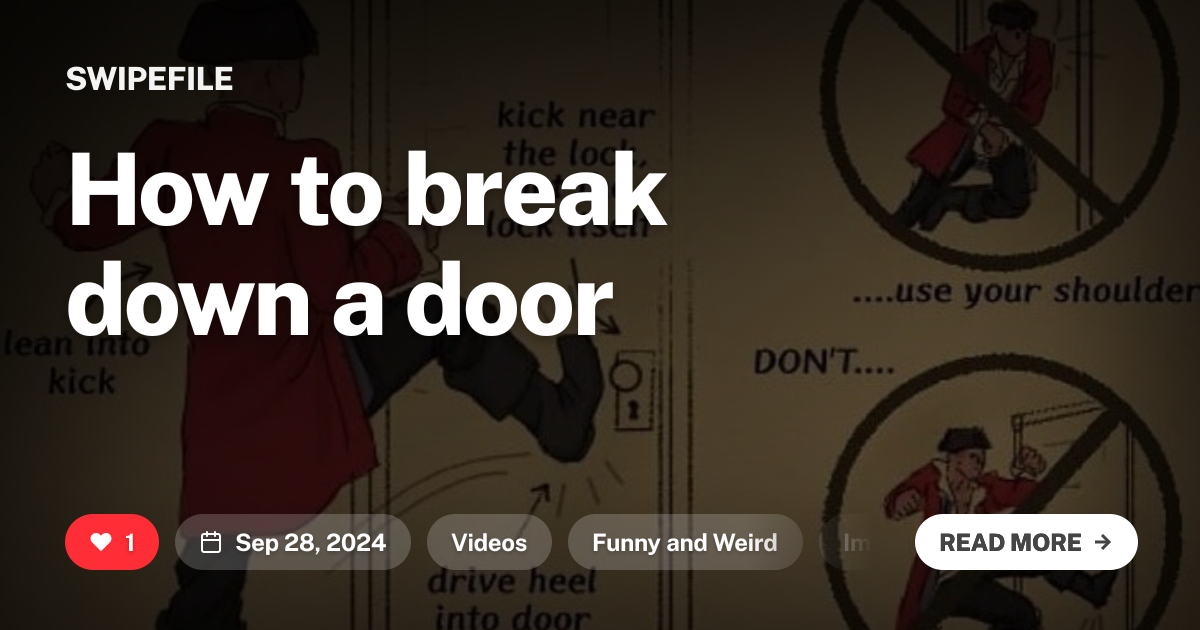 How to break down a door