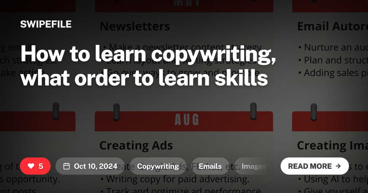 How to learn copywriting, what order to learn skills