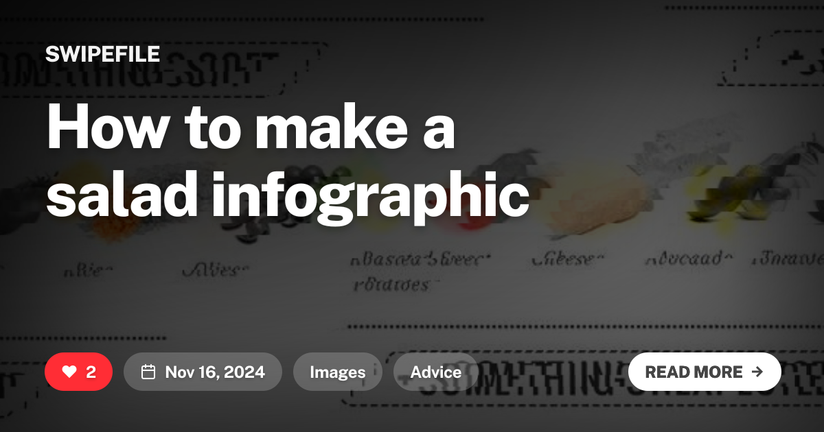 How to make a salad infographic