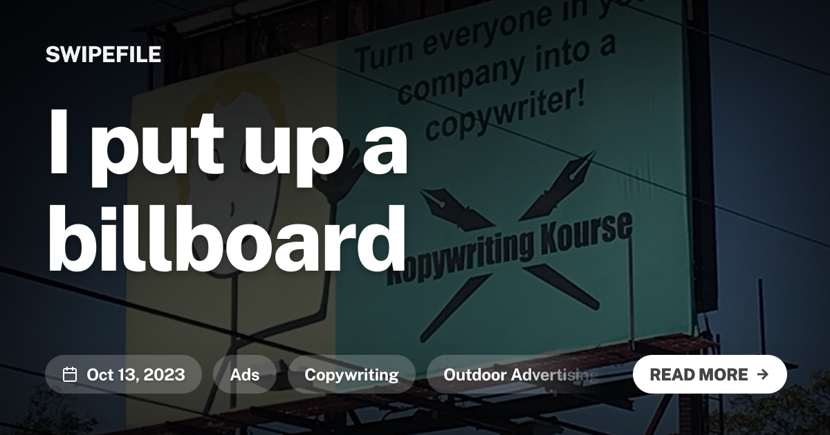 I put up a billboard