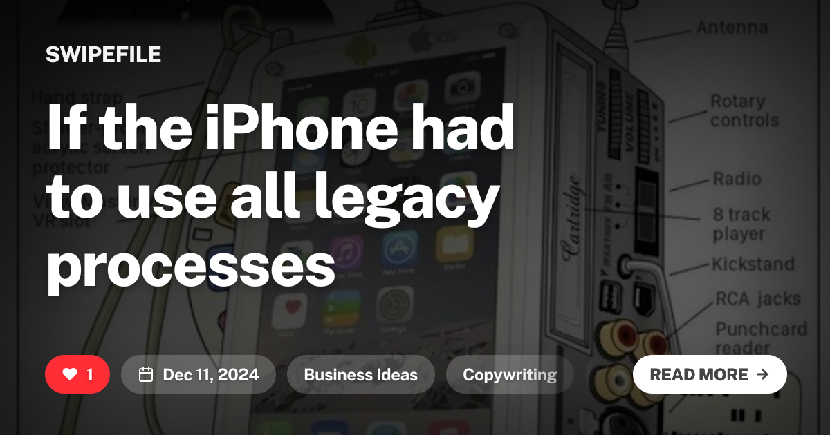 If the iPhone had to use all legacy processes