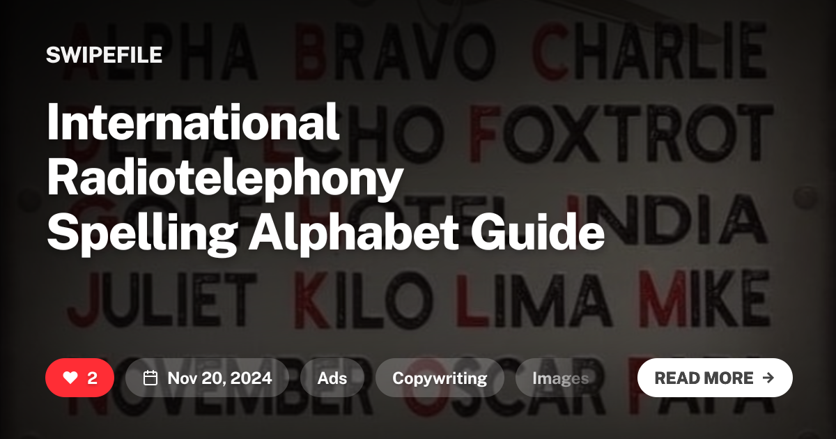 International Radiotelephony Spelling Alphabet Guide