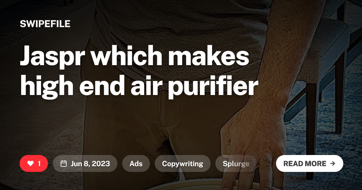 Jaspr which makes high end air purifier