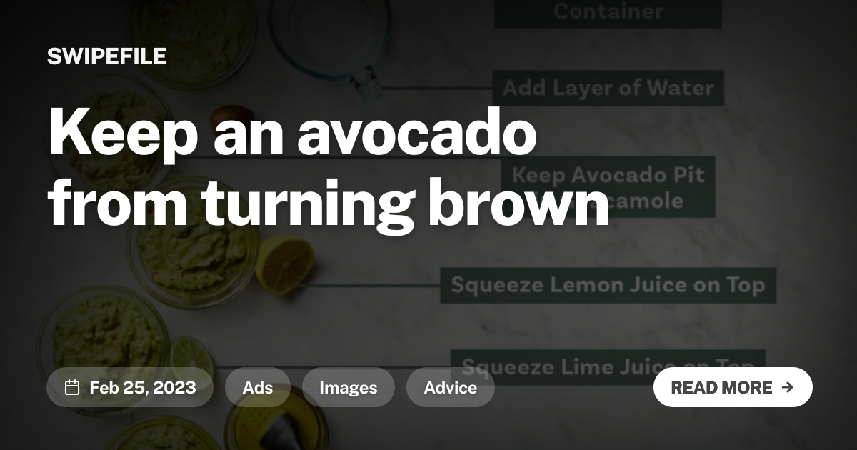 Keep an avocado from turning brown