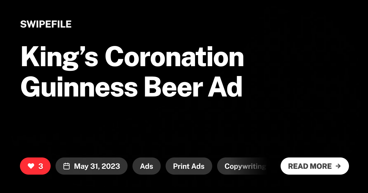 King’s Coronation Guinness Beer Ad