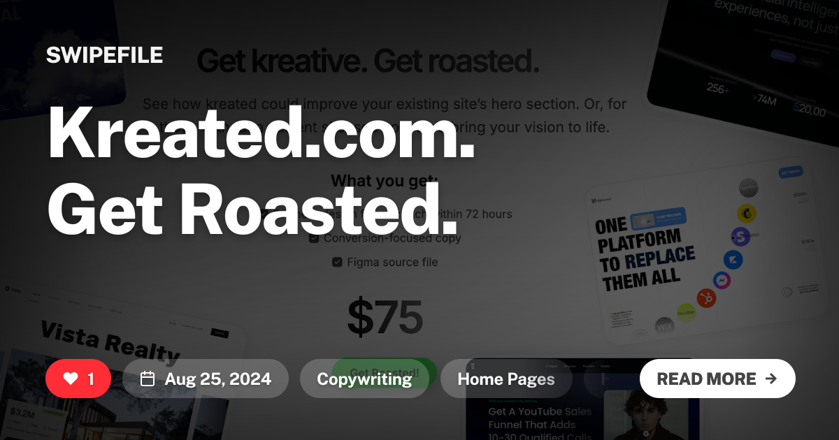 Kreated.com. Get Roasted.