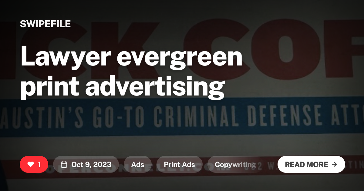 Lawyer evergreen print advertising