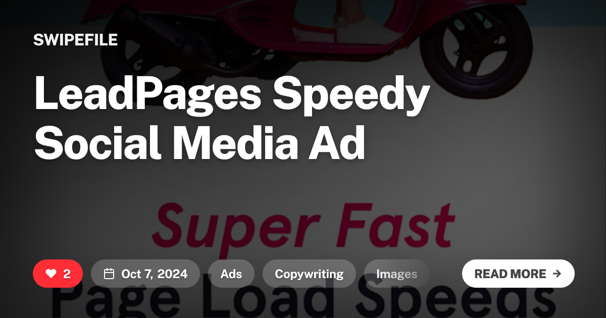 LeadPages Speedy Social Media Ad