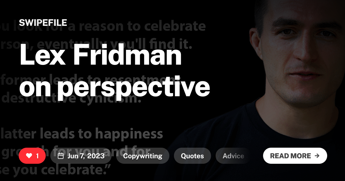 Lex Fridman on perspective