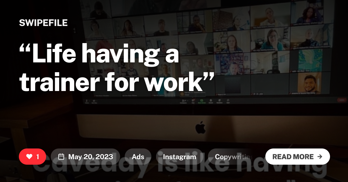 “Life having a trainer for work”