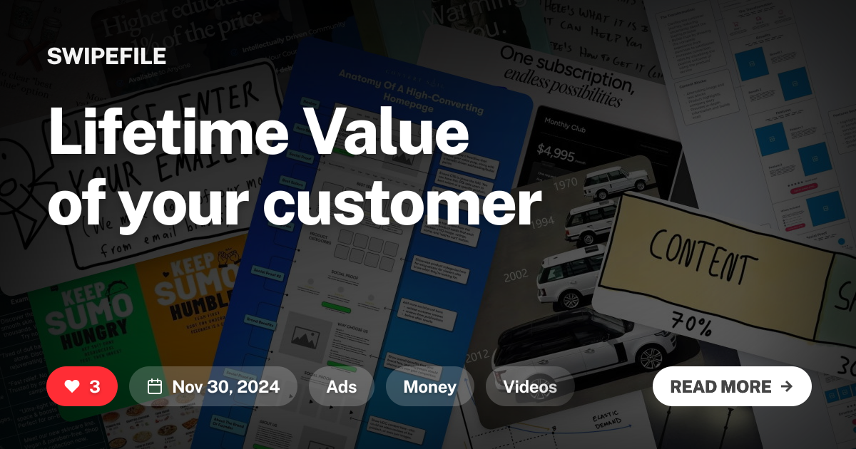 Lifetime Value of your customer