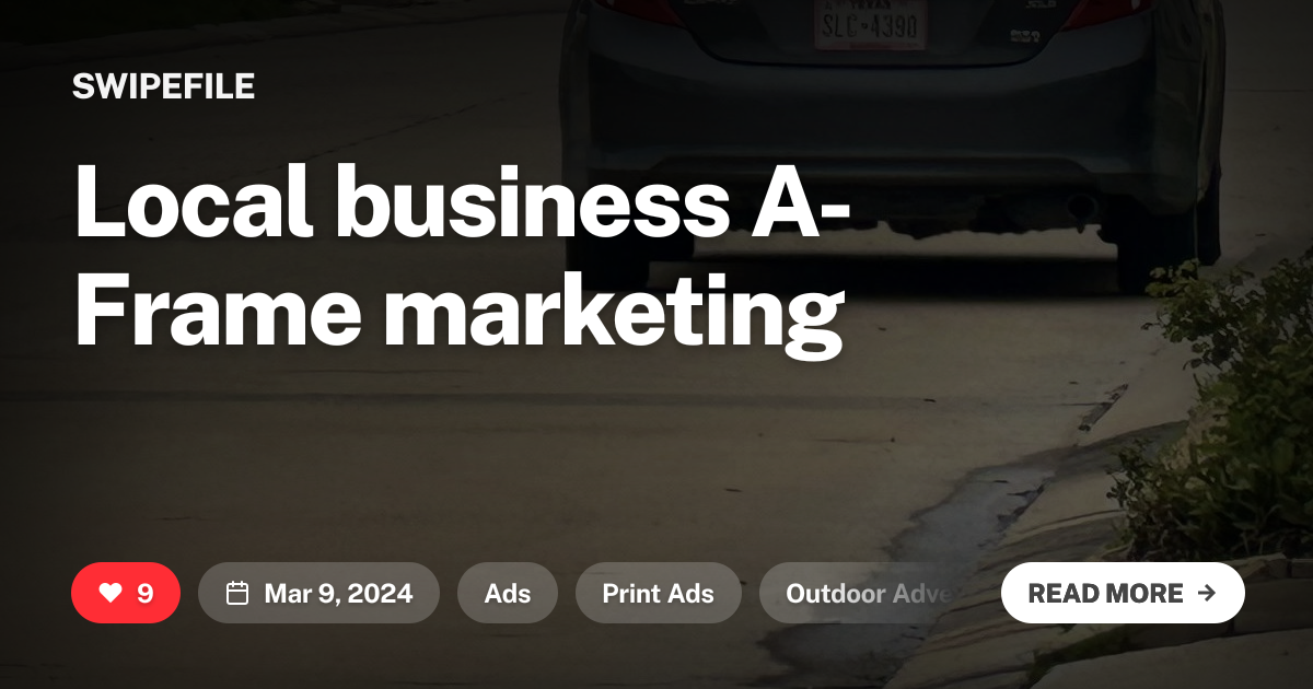 Local business A-Frame marketing