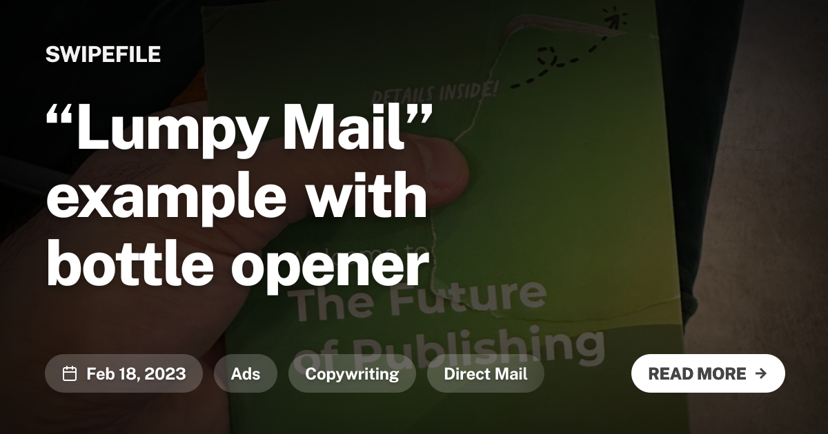 “Lumpy Mail” example with bottle opener