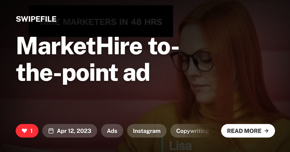 MarketHire to-the-point ad