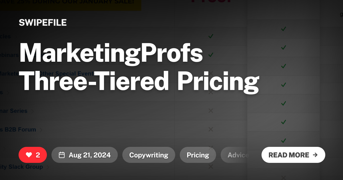 MarketingProfs Three-Tiered Pricing