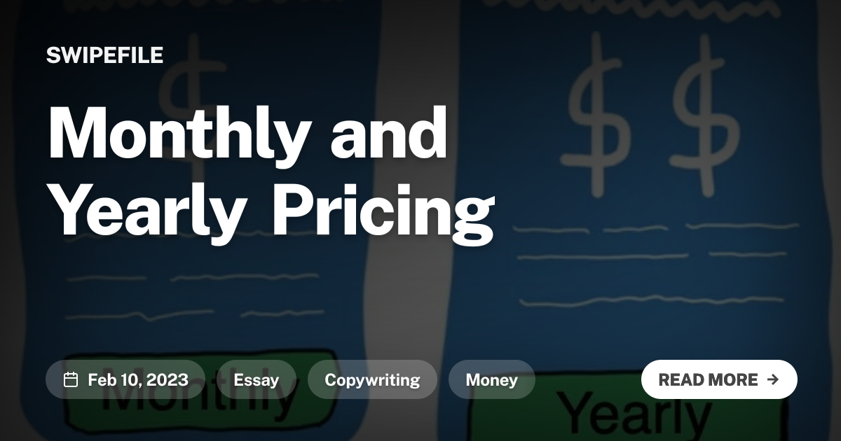 Monthly and Yearly Pricing