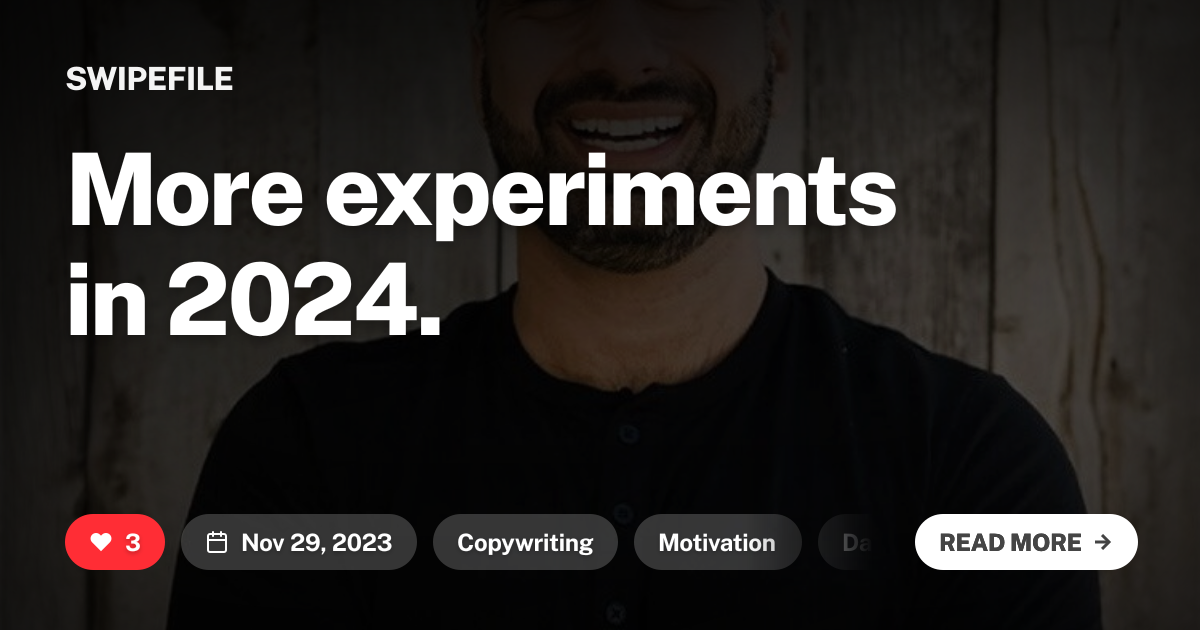 More experiments in 2024.