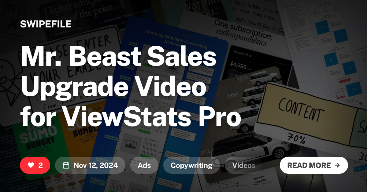 Mr. Beast Sales Upgrade Video for ViewStats Pro