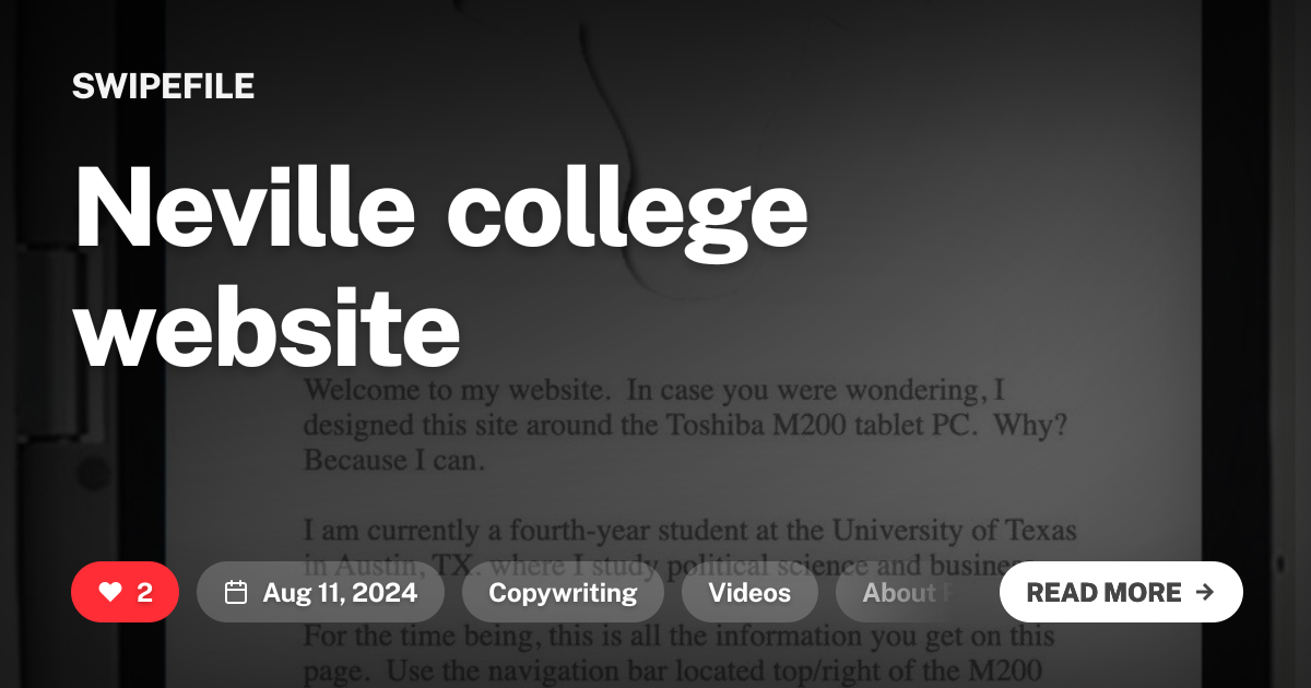 Neville college website