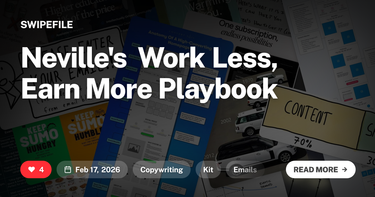 Neville's Work Less, Earn More Playbook