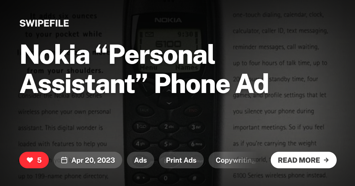 Nokia “Personal Assistant” Phone Ad