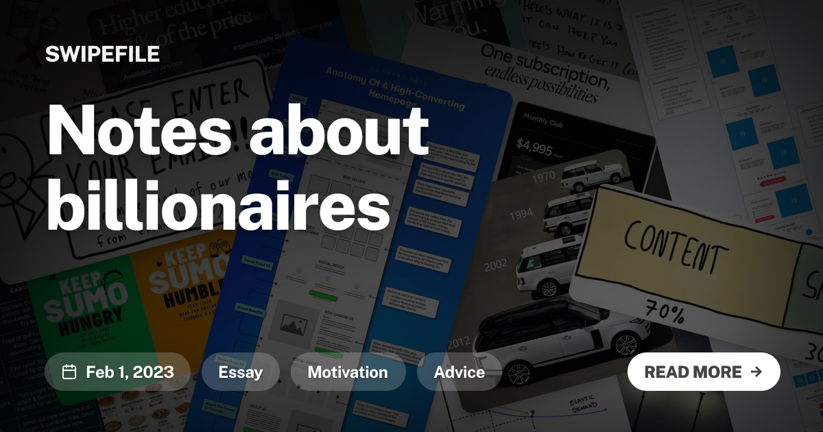 Notes about billionaires