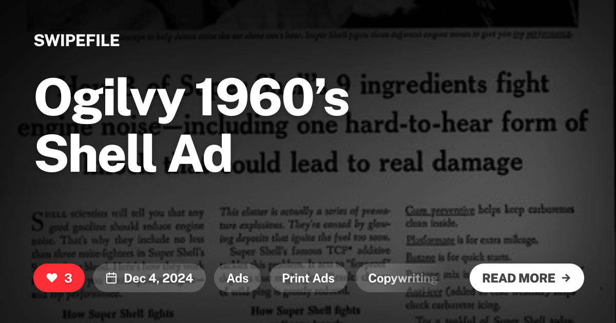 Ogilvy 1960’s Shell Ad