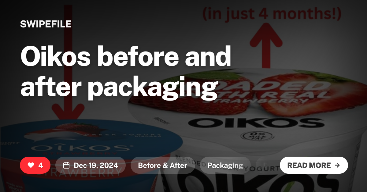 Oikos before and after packaging