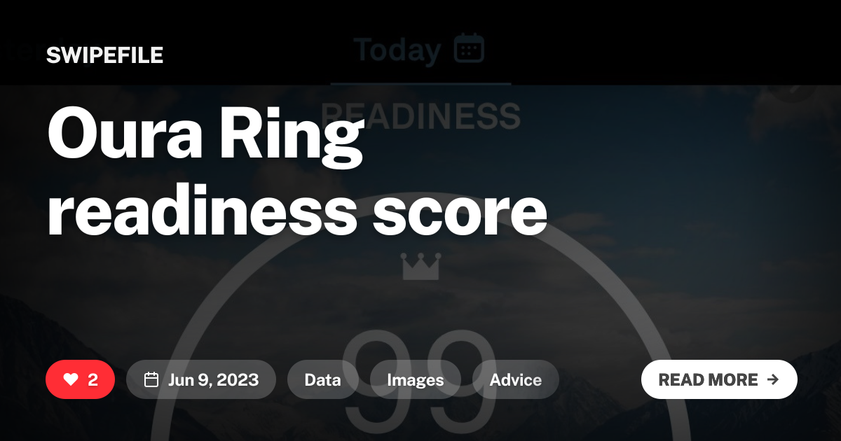 Oura Ring readiness score