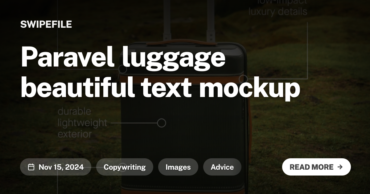 Paravel luggage beautiful text mockup