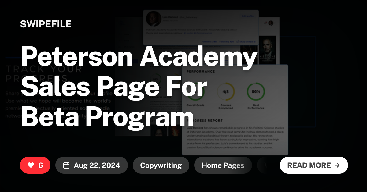 Peterson Academy Sales Page For Beta Program