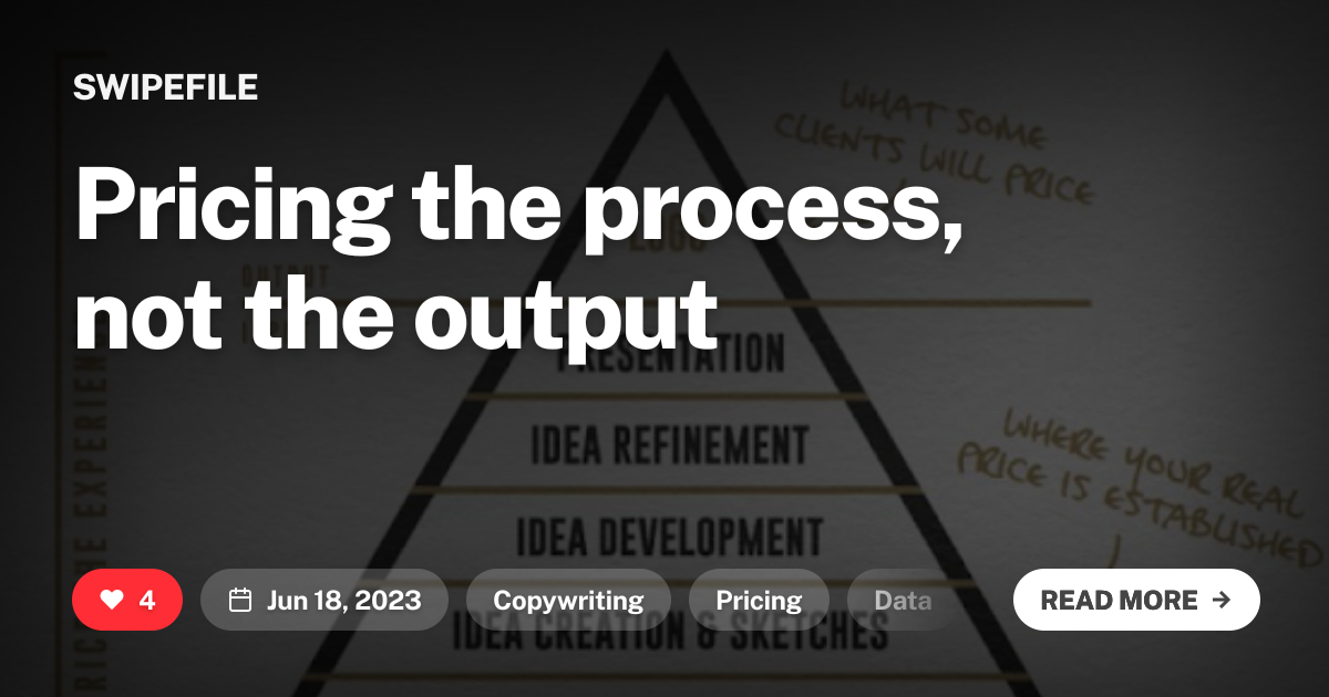 Pricing the process, not the output
