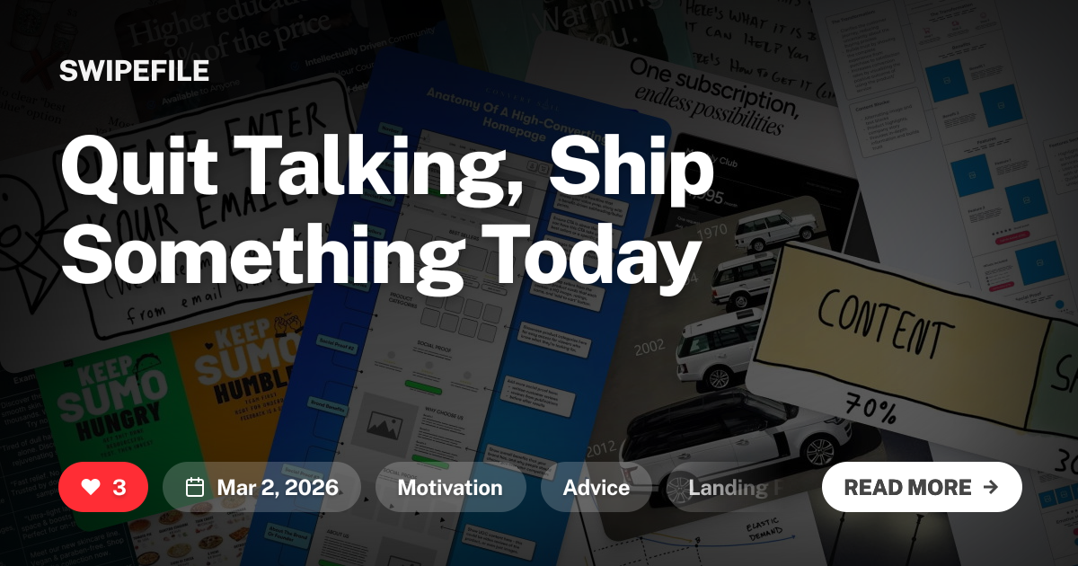 Quit Talking, Ship Something Today