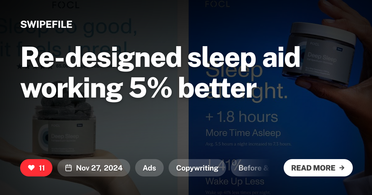 Re-designed sleep aid working 5% better