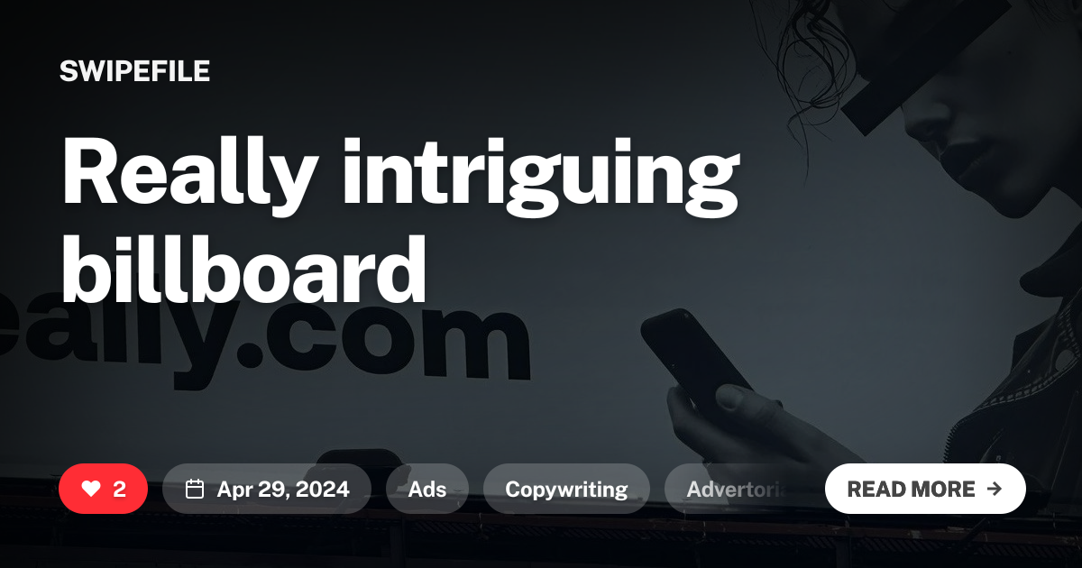 Really intriguing billboard