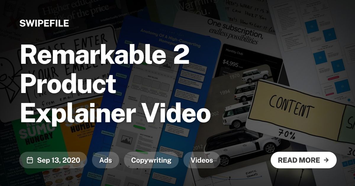 Remarkable 2 Product Explainer Video | Swipefile