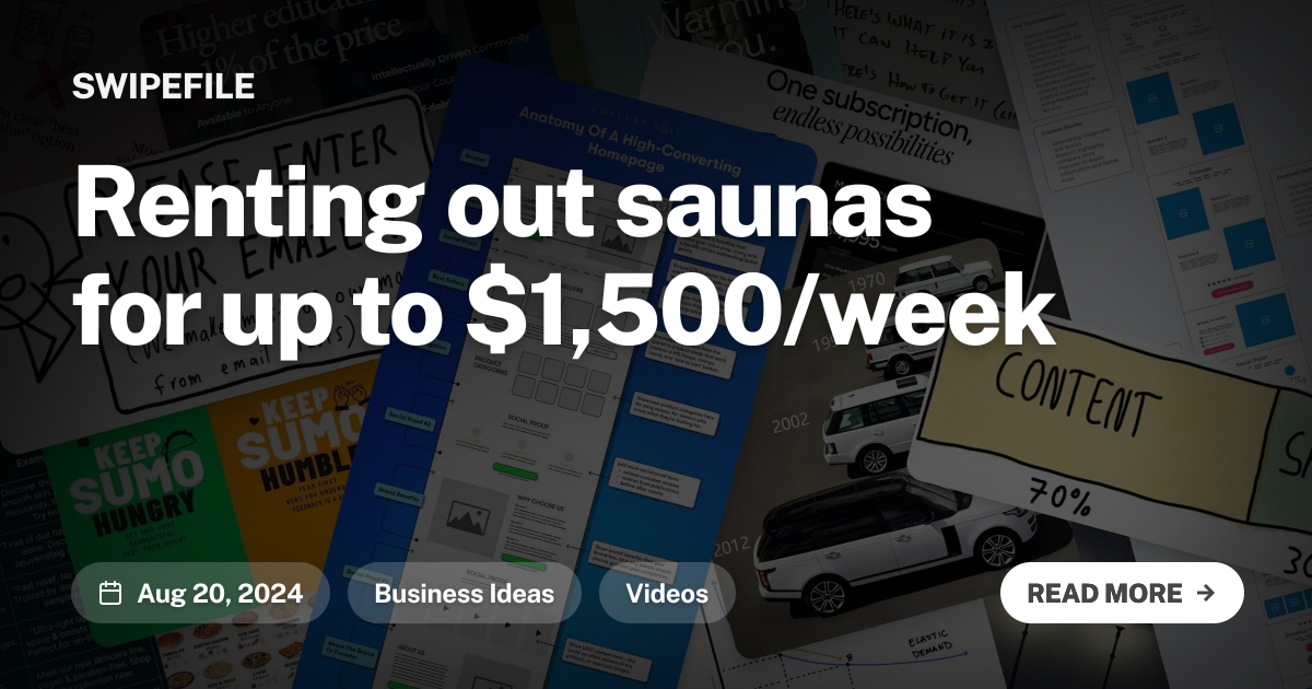 Renting out saunas for up to $1,500/week