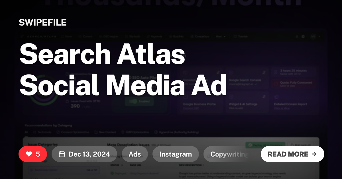 Search Atlas Social Media Ad