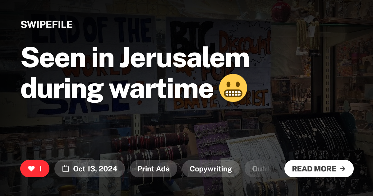 Seen in Jerusalem during wartime 😬